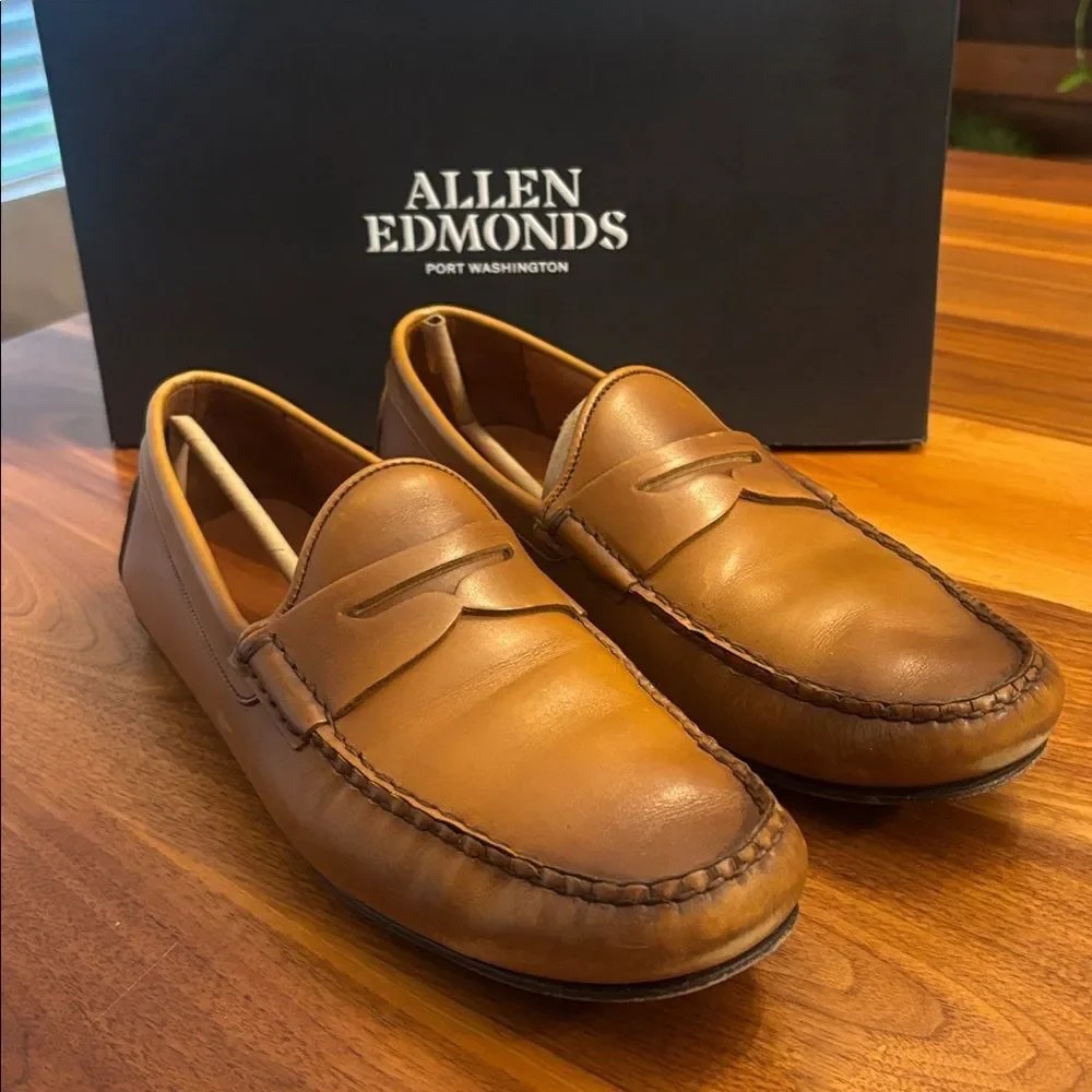 Allen Edmonds Super Sport Penney Leather Upper Loafer SlipOn Shoe Walnut Size 10